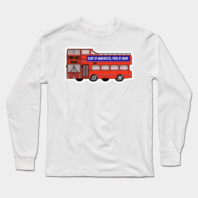 Manchester United 1999 Treble parade bus Long Sleeve T-Shirt by jimmy-digital